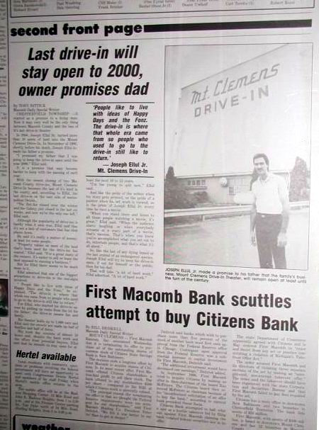 Mt Clemens Drive-In Theatre - News Article Courtesy Joe Ellul Jr (newer photo)